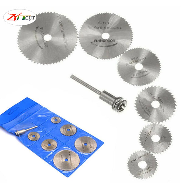 6Pcs set 22 25 32 35 44 50 60mm High speed steel hacksaw milling cutter suit HSS Thin circular saw blade for Copper aluminum