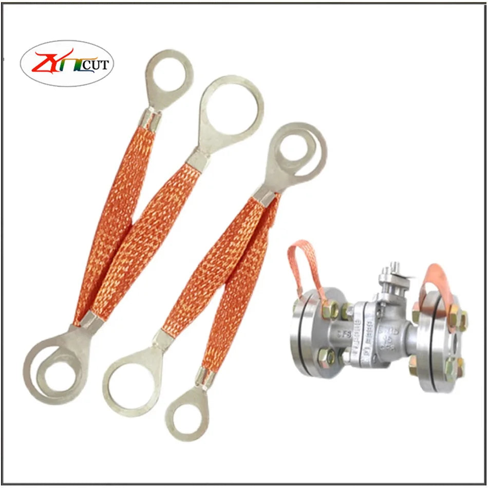 Earething Flange Flange grounding wire 6m2 red copper flange electrostatic jumper wire ...