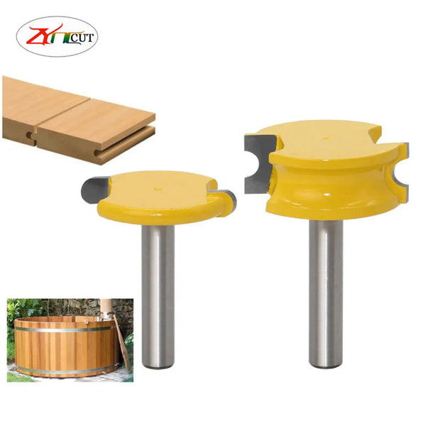 Woodworking 2 piece 6mm 8mm handle circular arc T-type tenon cutter floor cutter panel cutter engraving machine milling cutter