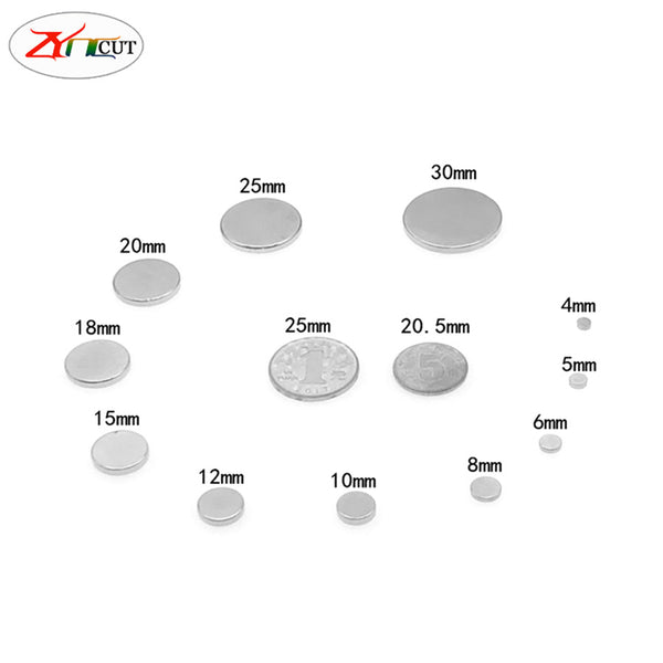 Diameter 5mm 6mm depth 1 2 3 4 5 6mm high magnetic circular magnet rare earth permanent magnet sheet electroplating small magnet